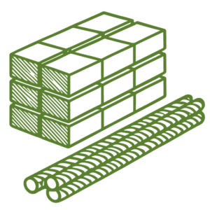 Brick stack icon for construction materials