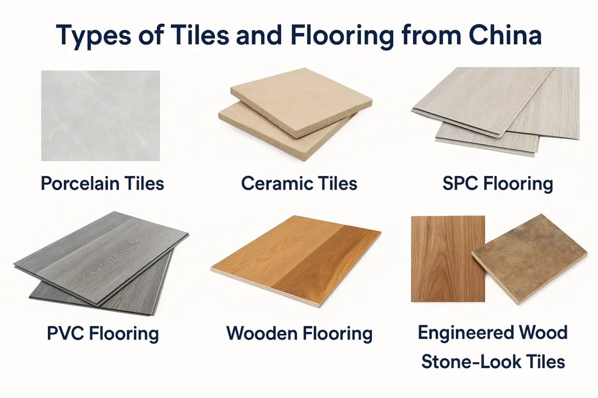 从中国批发瓷砖和地板 - 您的终极指南 2 Porcelain tiles, ceramic tiles, SPC flooring, PVC flooring, wooden flooring, and engineered wood tiles from China