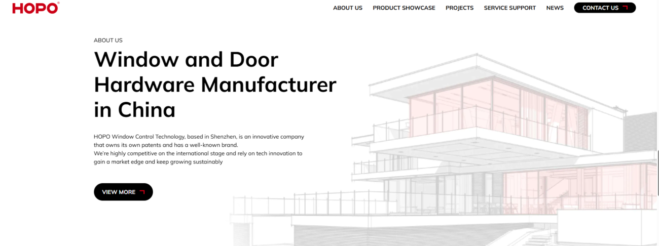 HOPO window and door hardware systems manufactured in China