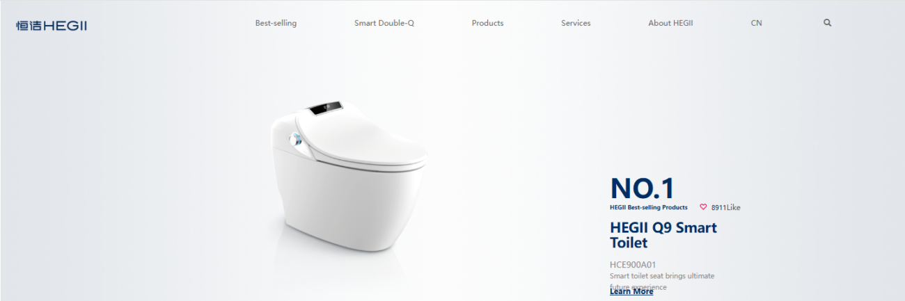 HEGII Q9 smart toilet featuring modern design and advanced intelligent toilet technology