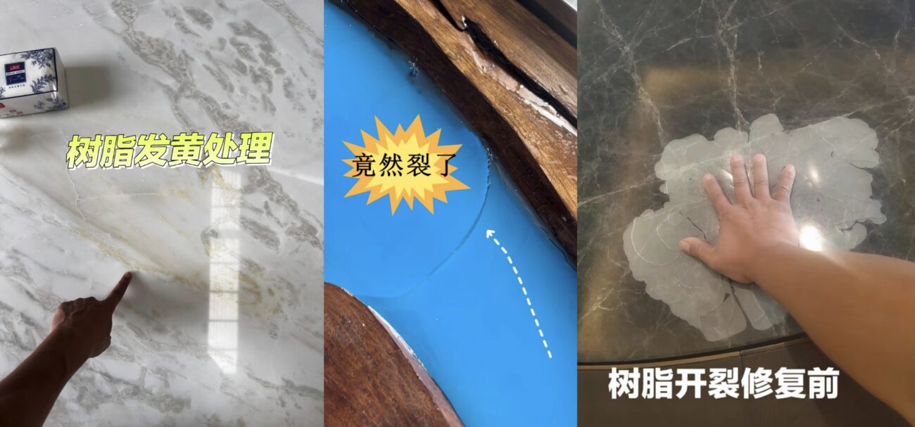 Modern villa design featuring custom epoxy resin elements and furniture