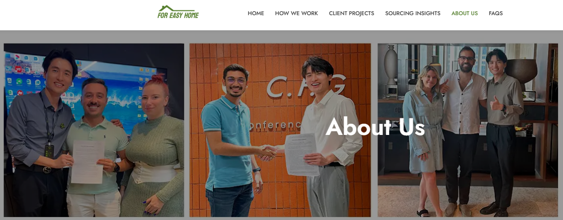 For Easy Home team members with international clients during project cooperation and contract signing.