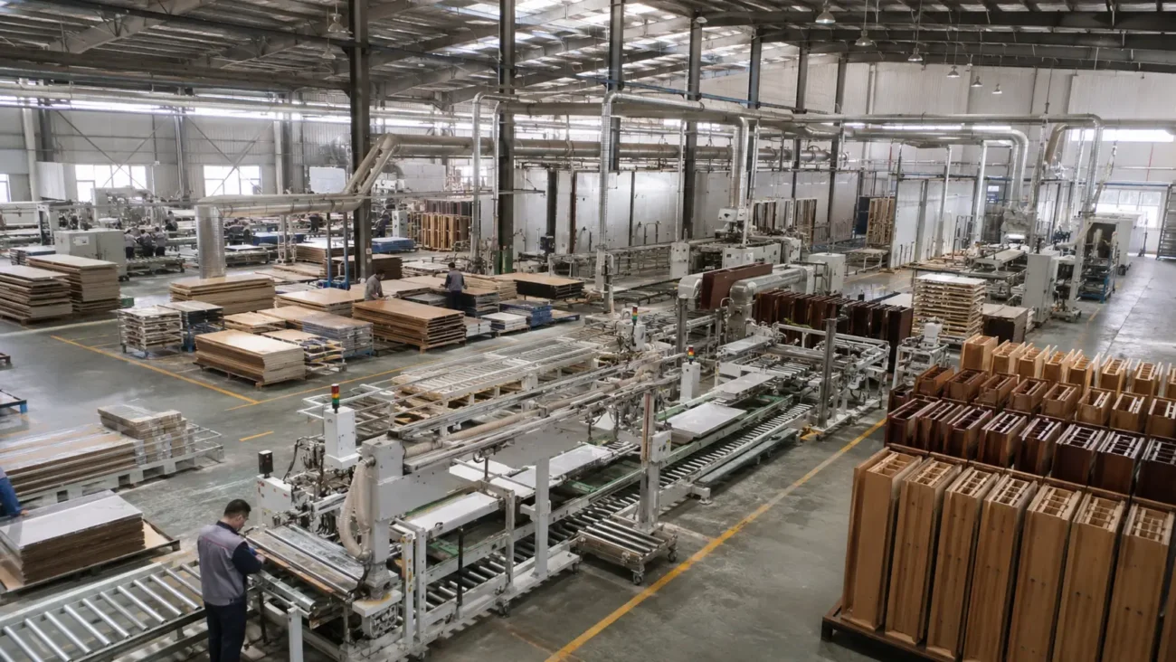 Where Are Doors and Windows Made in China? 7 Key Clusters 3 Wooden door manufacturing in Jiangshan China