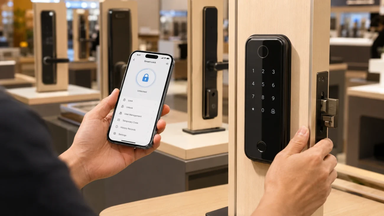 smart lock app control and function testing
