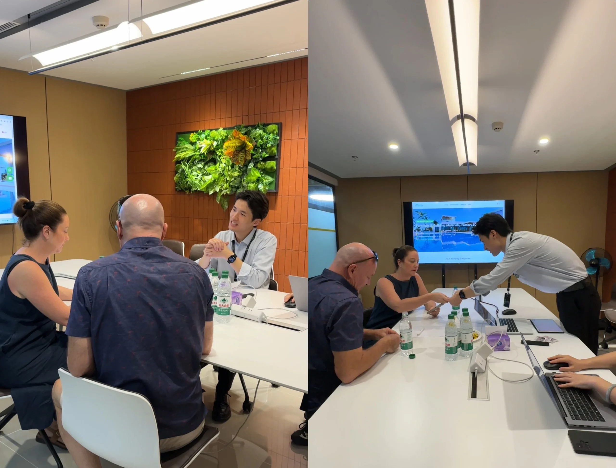 Cody Sourcing team meeting with international clients in China to discuss project requirements and sourcing solutions.